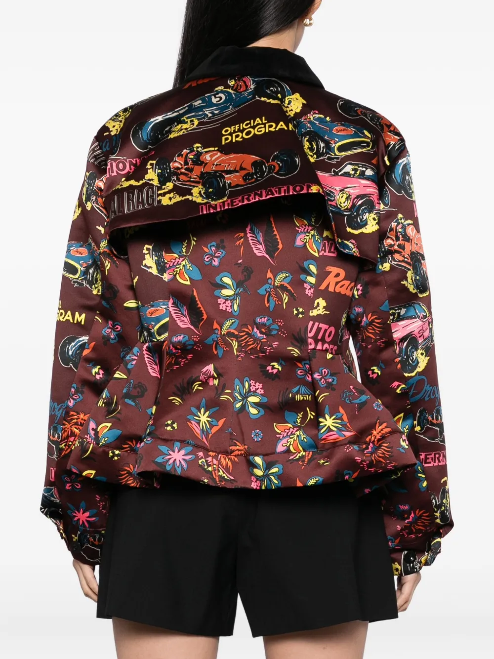sacai Jack met tropische print Rood