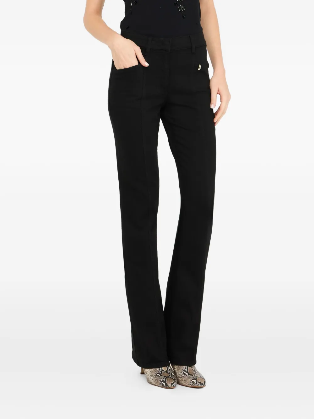 Liu •jo Flared Cotton Bull Trousers