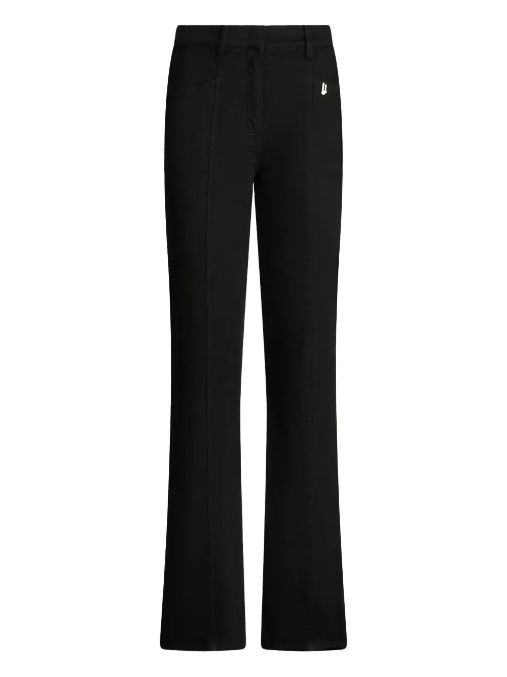 LIU JO pantalon en coton à coupe évasée | noir | Image 1