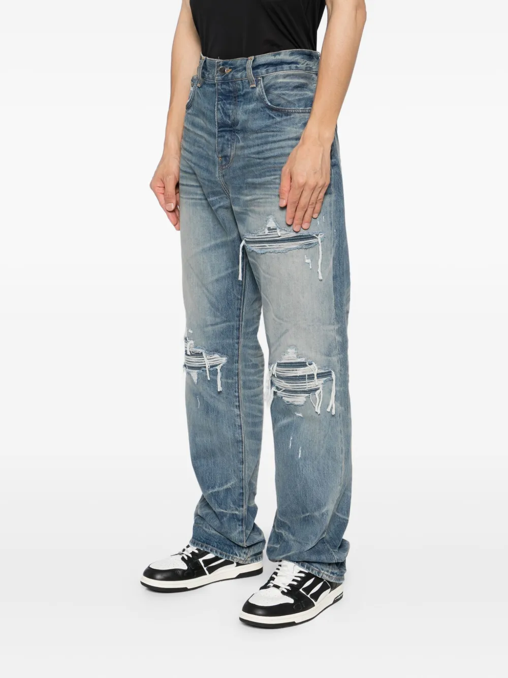 AMIRI Geplooide straight jeans Blauw
