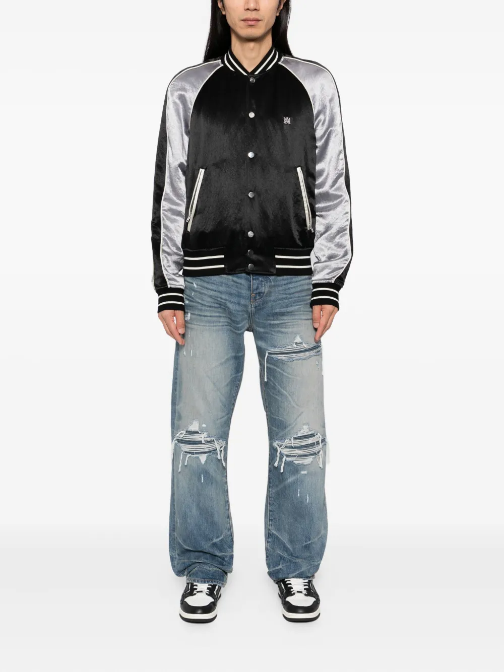AMIRI Geplooide straight jeans Blauw