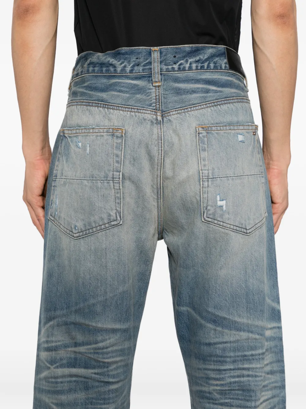AMIRI Geplooide straight jeans Blauw