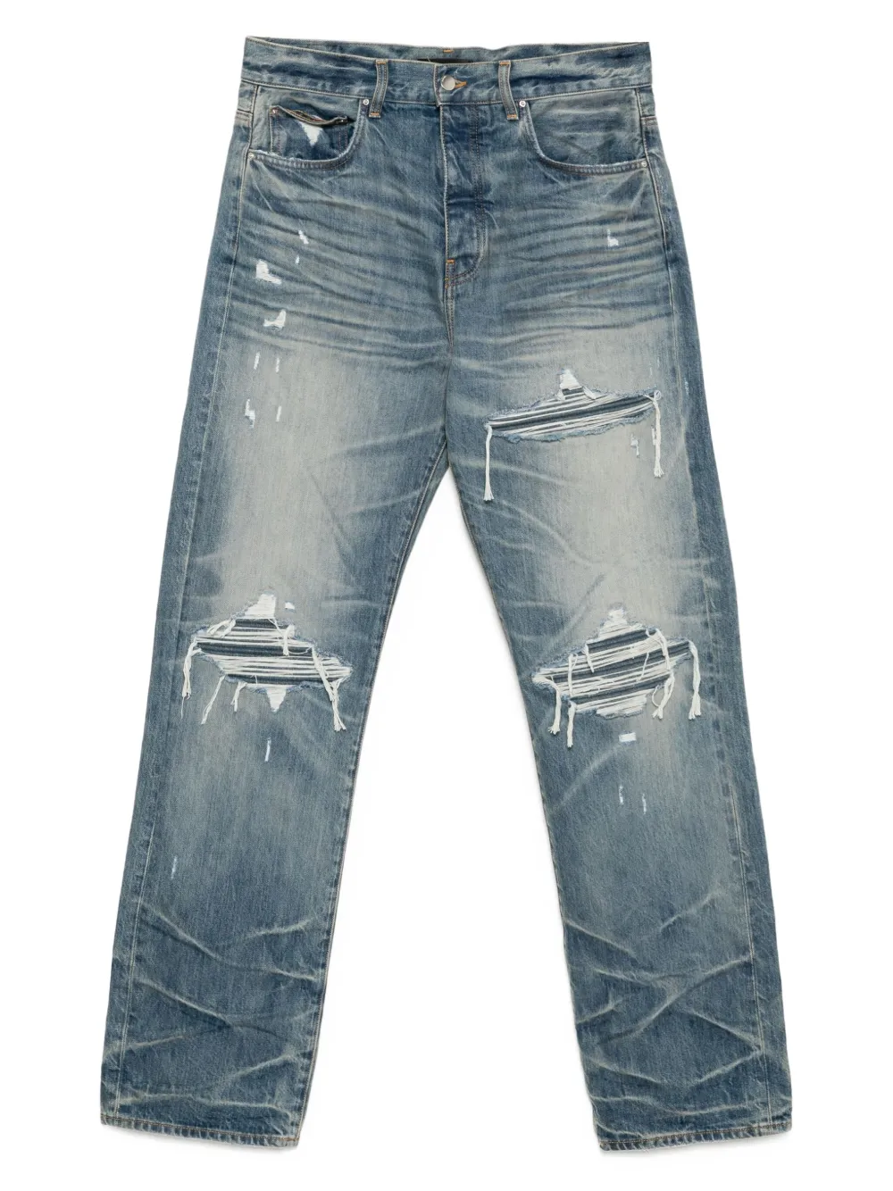 AMIRI Geplooide straight jeans Blauw