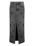 LIU JO gemstone-embellished midi skirt - Black