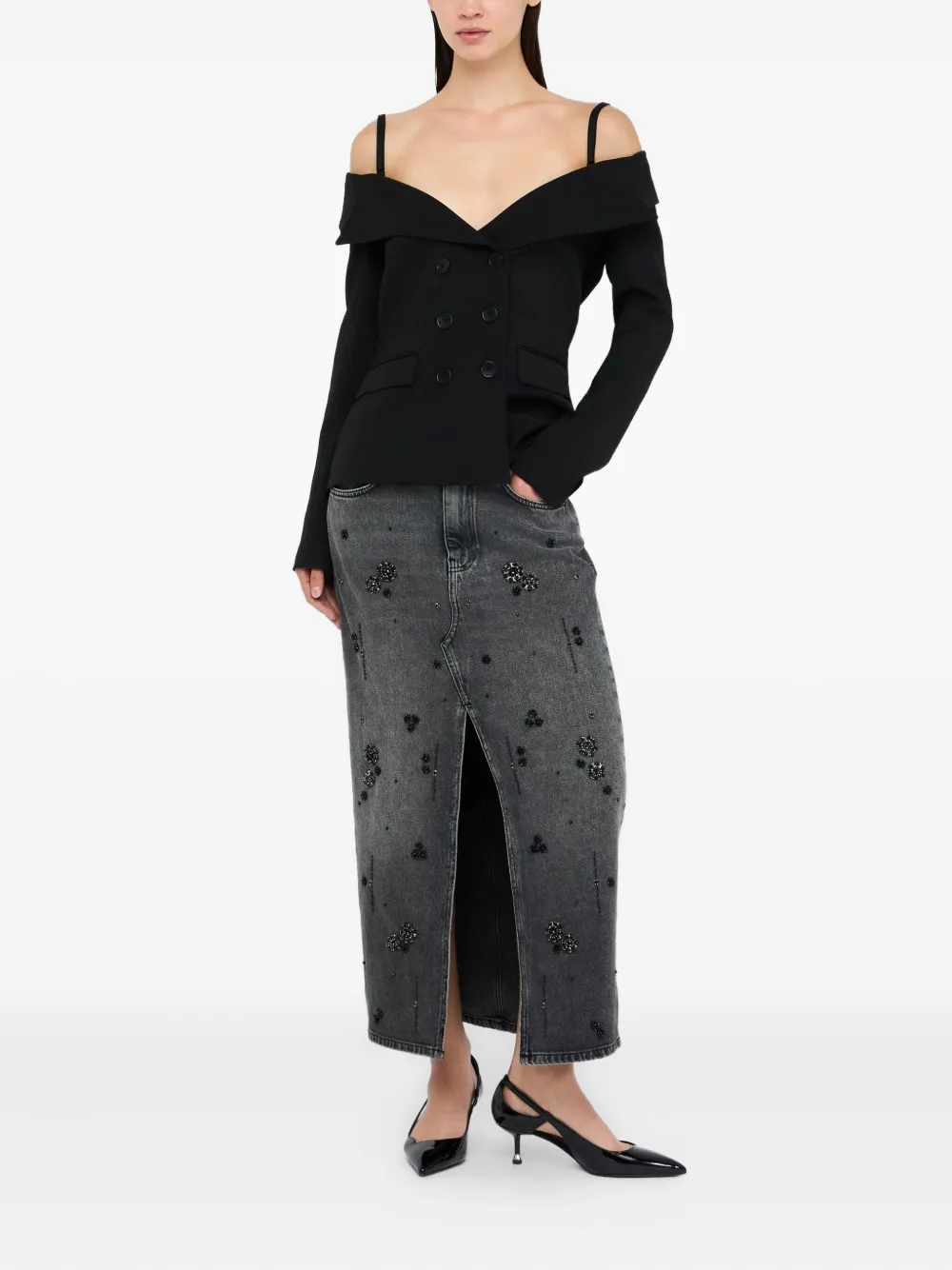 LIU JO gemstone-embellished midi skirt | Faldas de mezclilla | Image 2