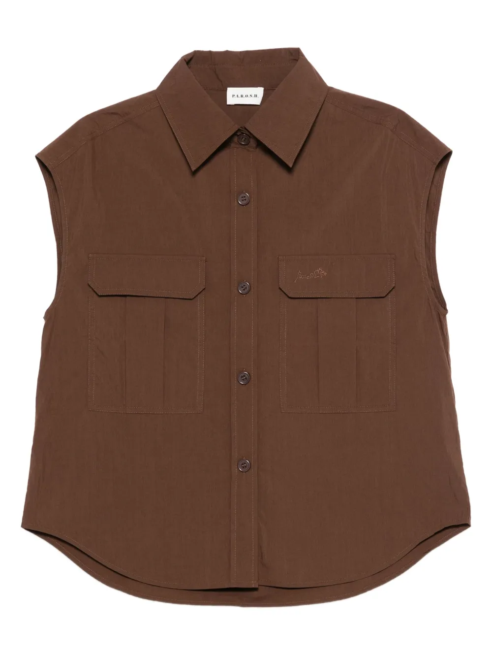 P.A.R.O.S.H. sleeveless shirt | Brown | Image 1