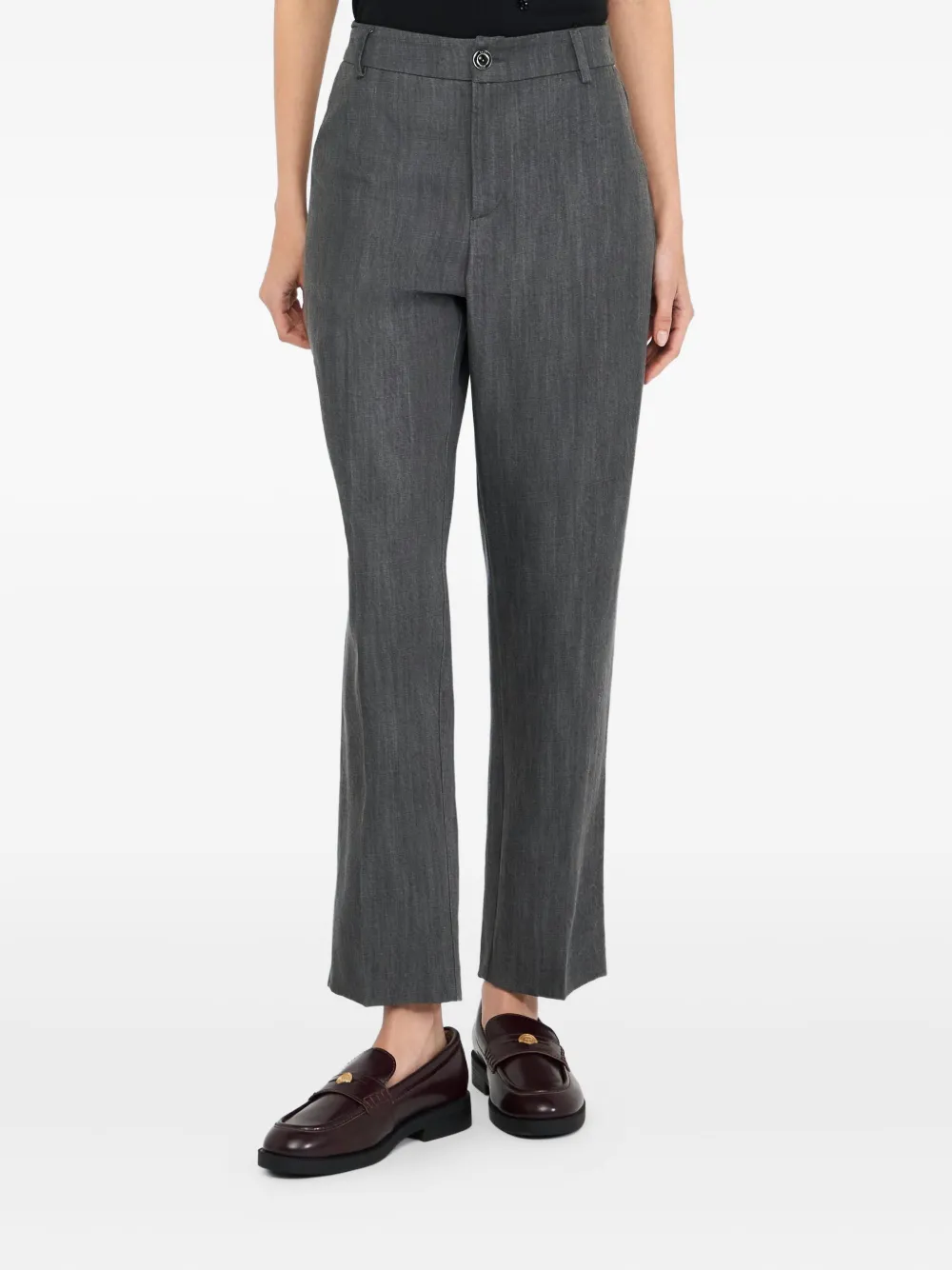 Liu •jo High Waist Straight Casual Pants In Black