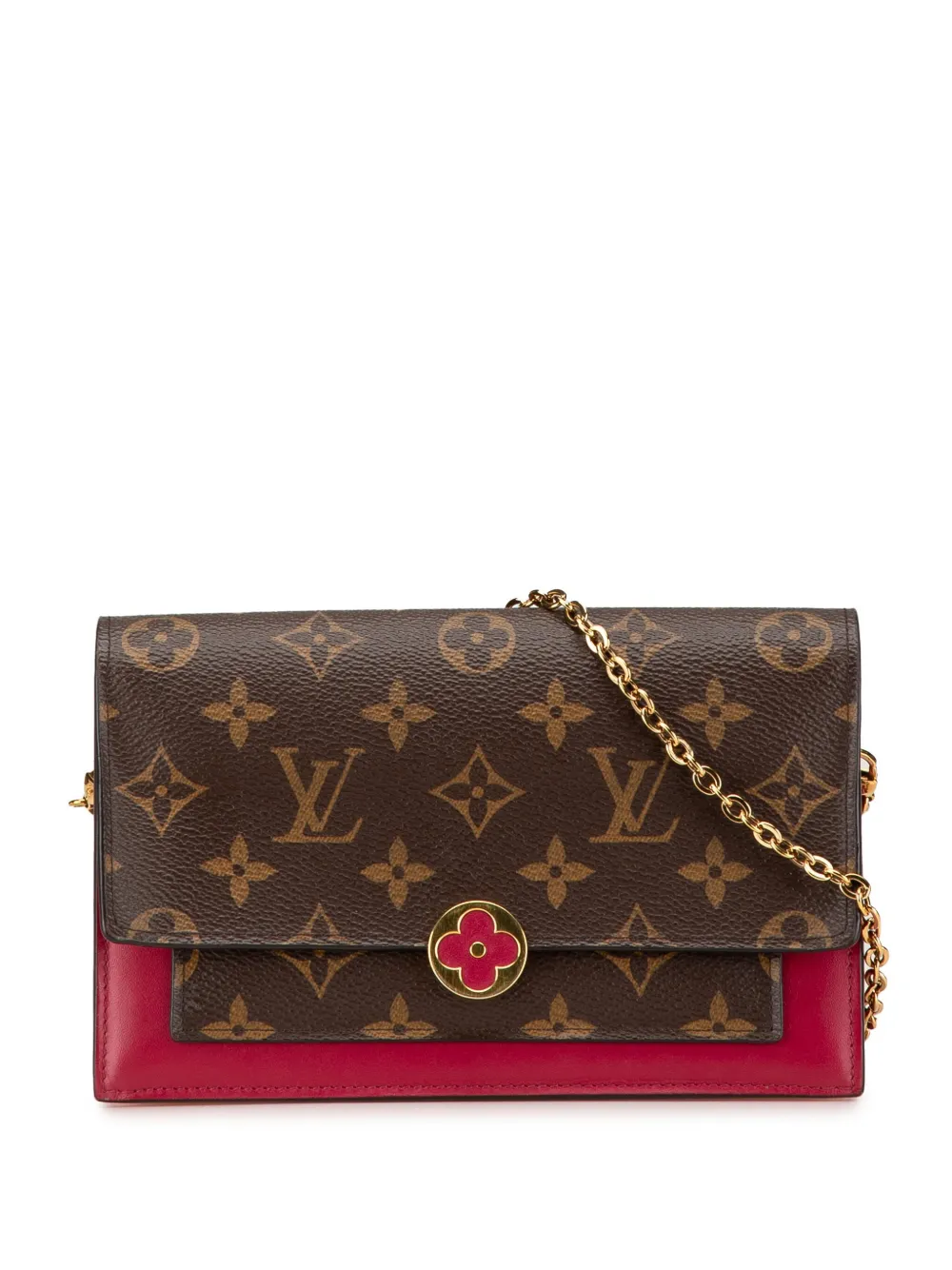 Pre-owned Louis Vuitton 2019 Monogram Flore Wallet On Chain Crossbody Bag
