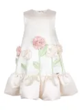 JESSIE AND JAMES KIDS floral-appliqué ruffled dress - White