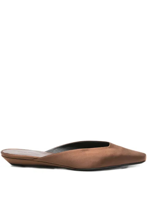 Loulou Liz satin pointed-toe mules