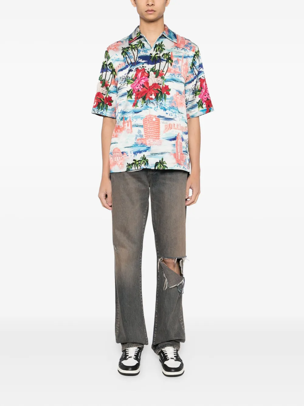AMIRI Overhemd met tropische print Wit