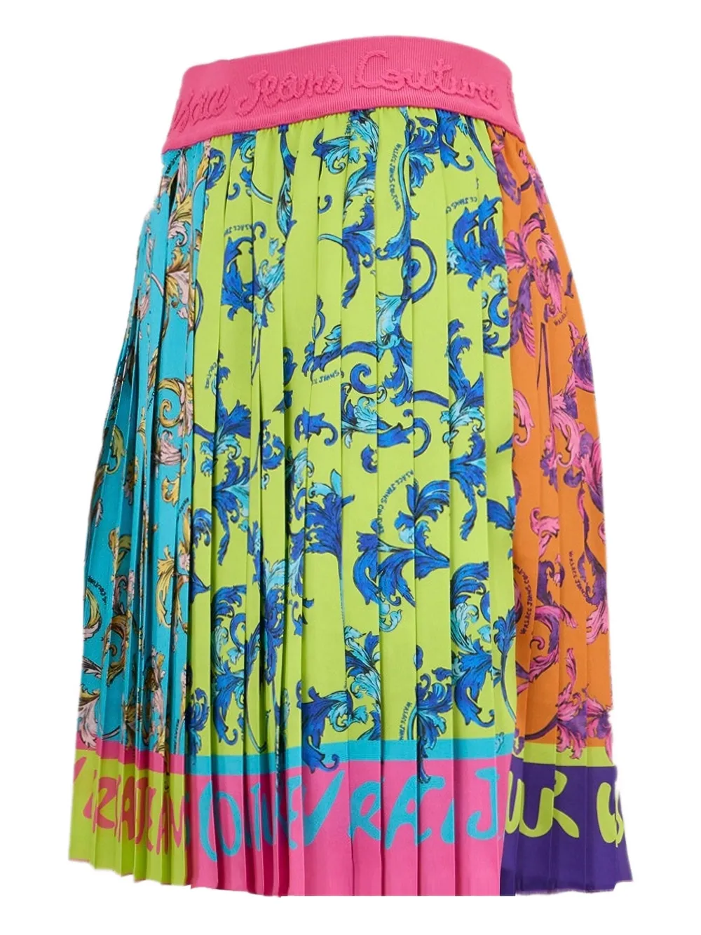 Versace Jeans Couture Plooirok met barokprint Groen