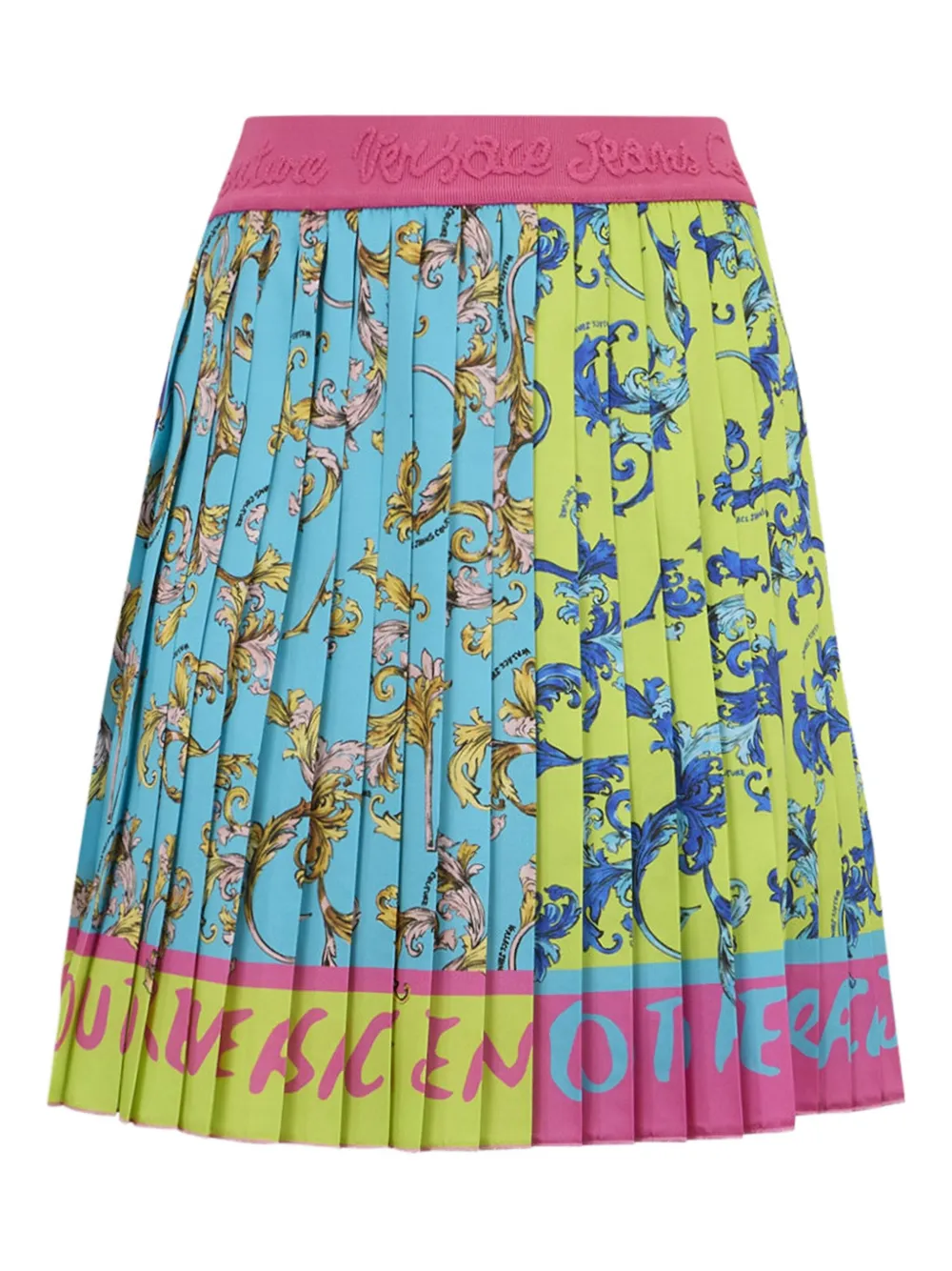 Versace Jeans Couture Plooirok met barokprint Groen