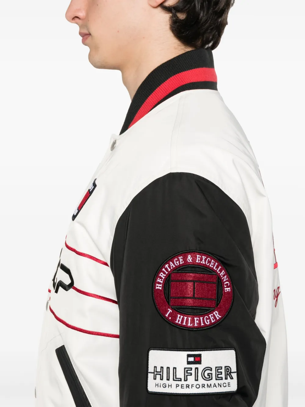 Tommy Hilfiger x Mercedes button-up bomberjack Wit