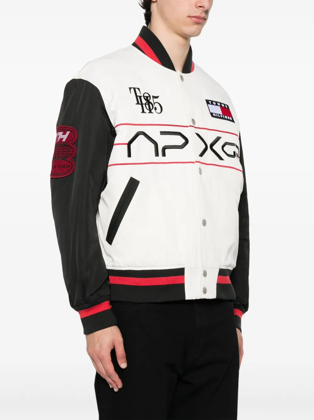 Tommy Hilfiger x Mercedes button-up bomberjack Wit