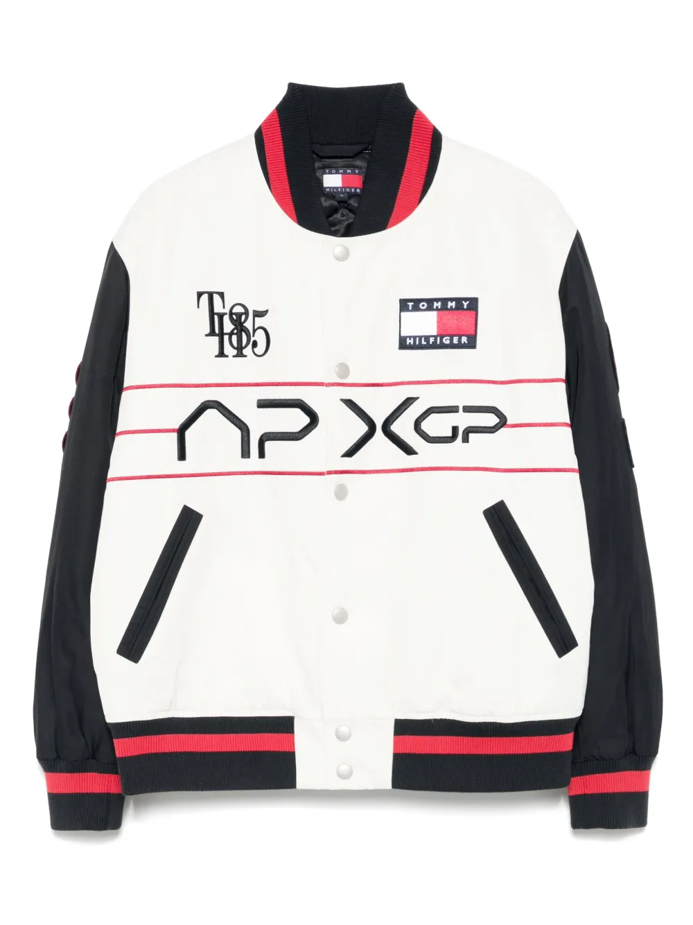 Tommy Hilfiger x Mercedes button-up bomber jacket | White | Image 1