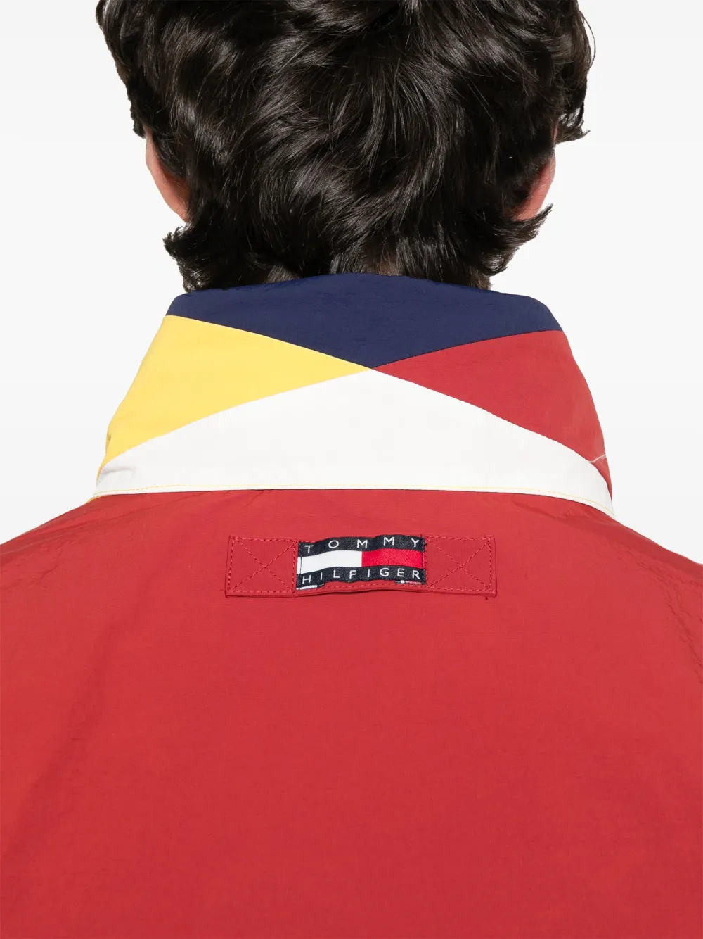 Tommy Hilfiger Bomberjack met logoprint en drukknopen Rood