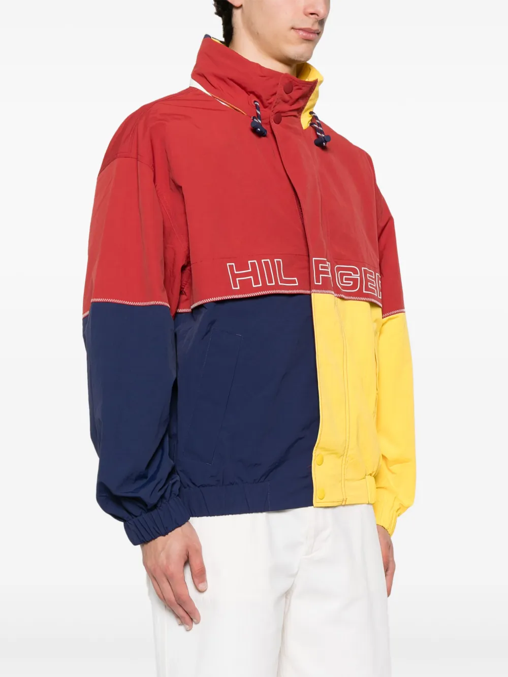 Tommy Hilfiger Bomberjack met logoprint en drukknopen Rood