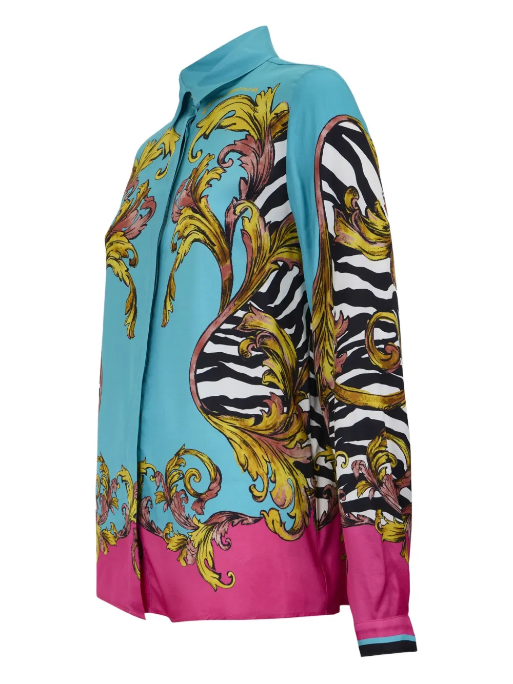 Versace Jeans Couture Button-up blouse met barokprint Blauw