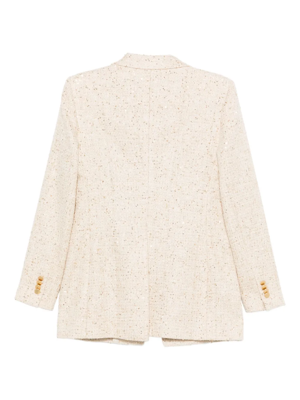 Tagliatore sequin-embellished tweed jacket Beige