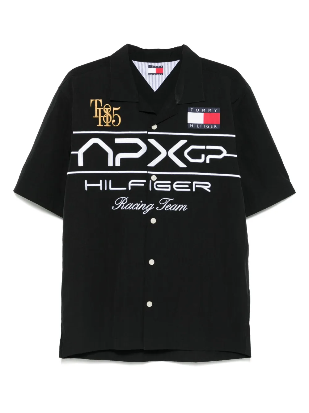 Tommy Hilfiger x Mercedes overhemd met korte mouwen Zwart