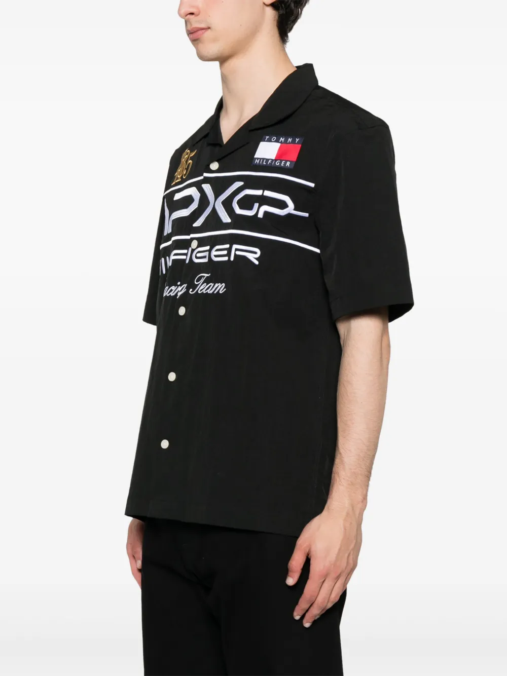 Tommy Hilfiger x Mercedes overhemd met korte mouwen Zwart