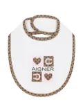 Aigner Kids logo-print bib - White