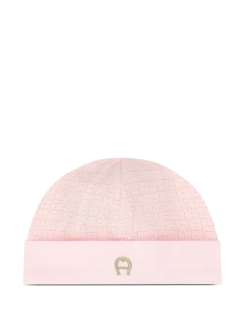Aigner Kids logo-pattern beanie