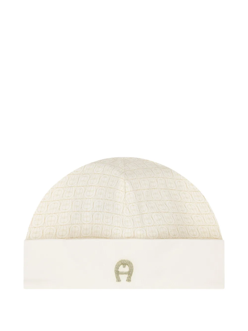 Aigner Kids logo-pattern beanie Wit