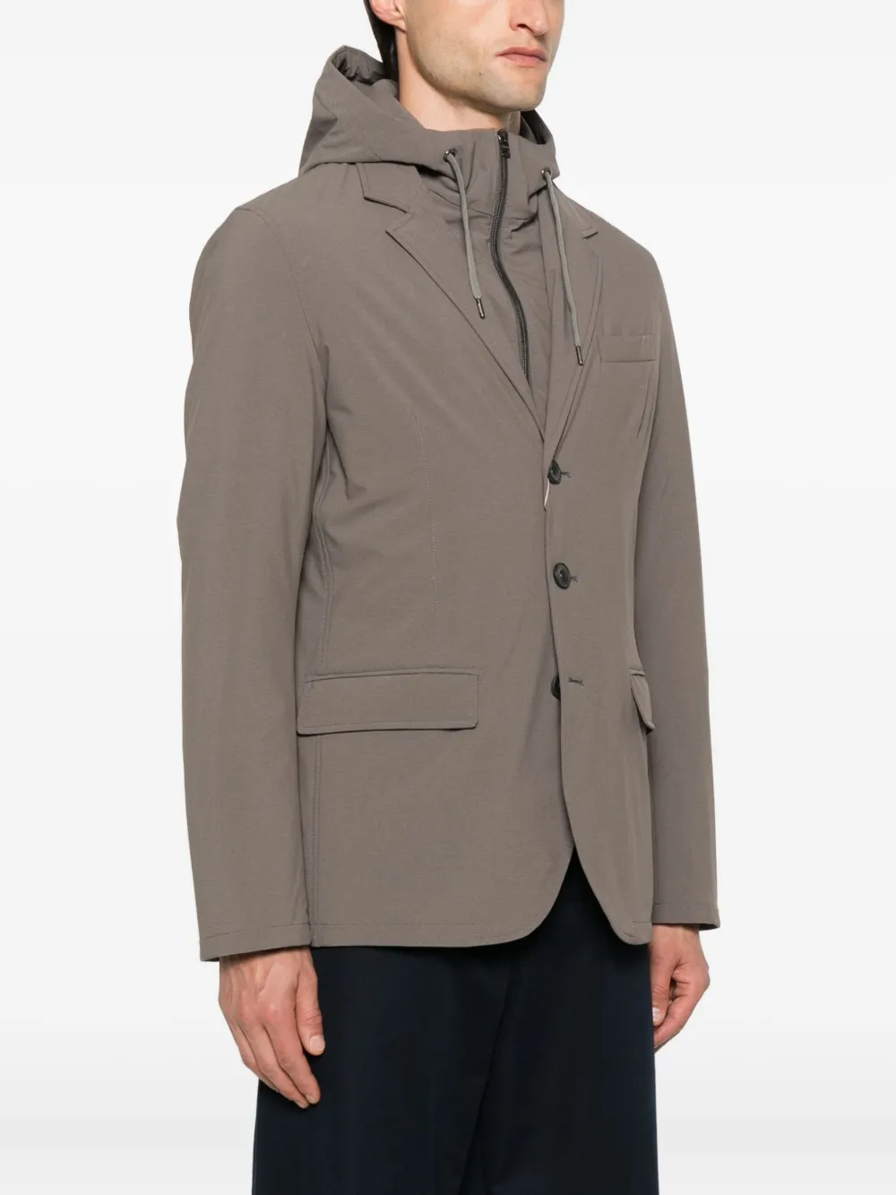 Herno hooded three-button blazer 2700 GREEN