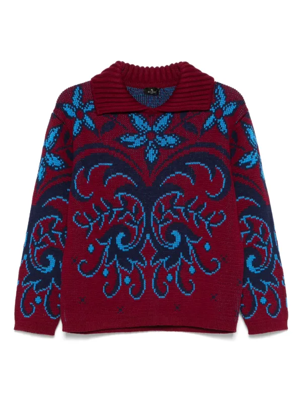 Etro Patterned Sweater in Red