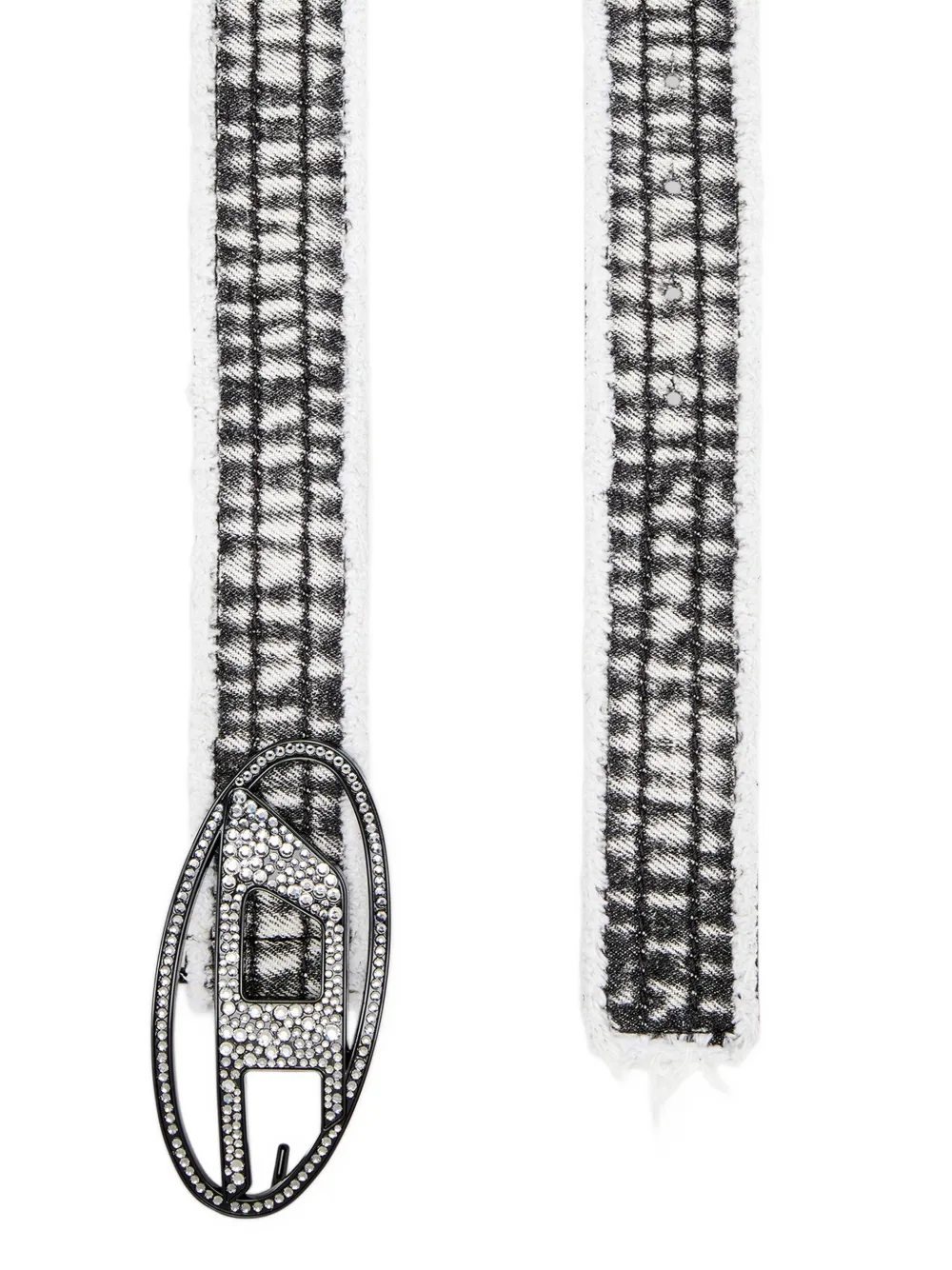Diesel rhinestone-embellished belt - Zwart