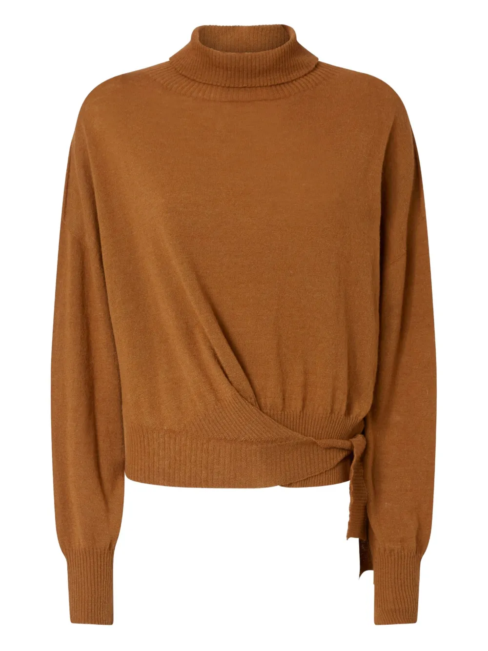 Pinko Knitted Turtleneck Sweater In Brown