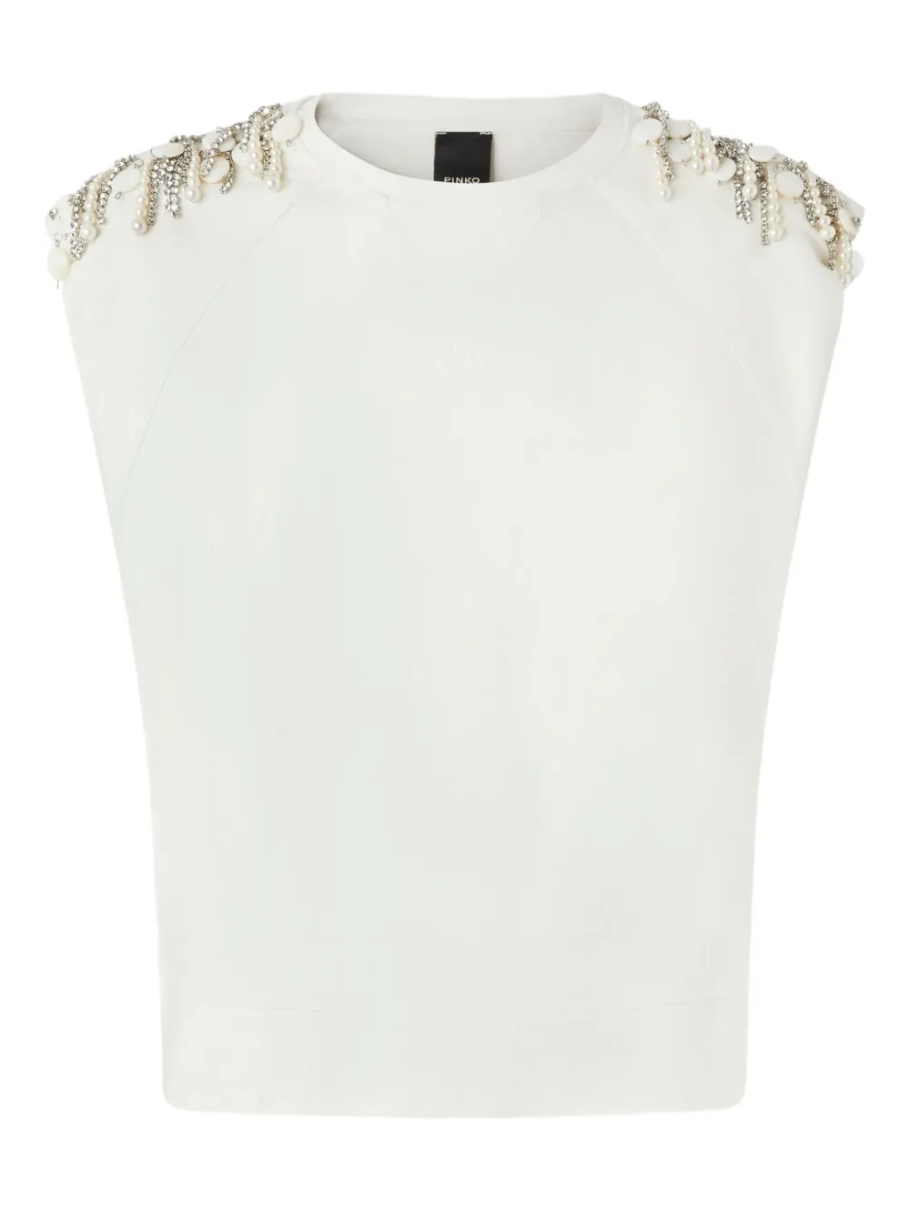 PINKO embellished-shoulder T-shirt | White | Image 1