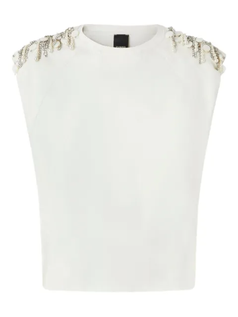 PINKO embellished-shoulder T-shirt