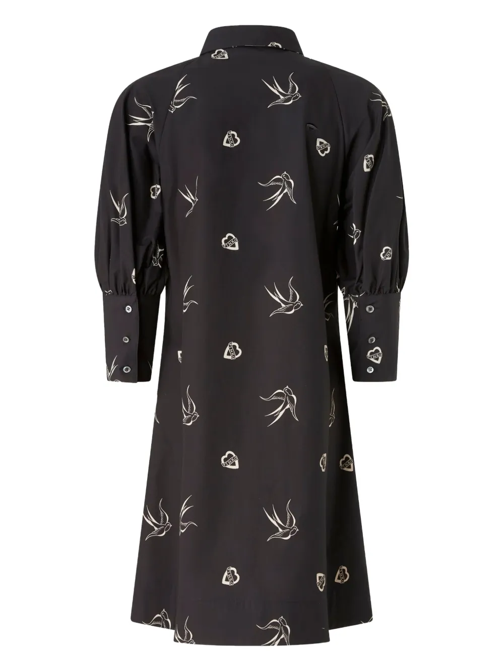 PINKO puff-sleeve shirt dress - Zwart