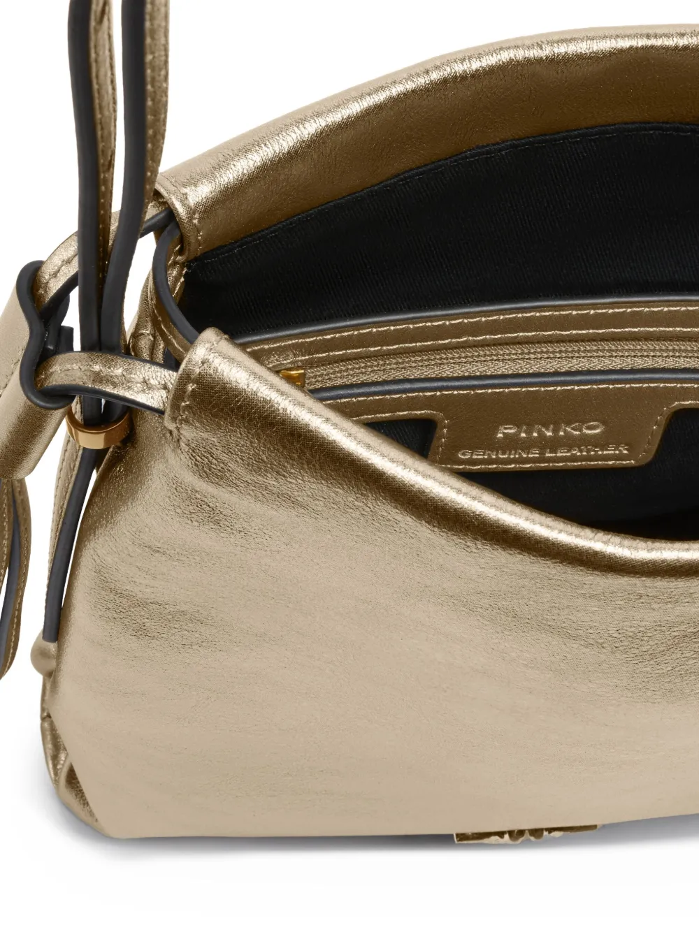 PINKO Love Birds leren schoudertas met logo Geel