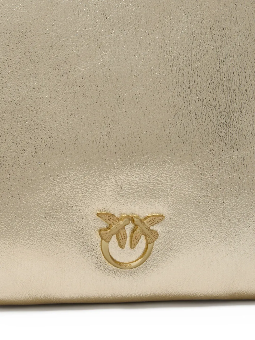 PINKO Love Birds leren schoudertas met logo Geel