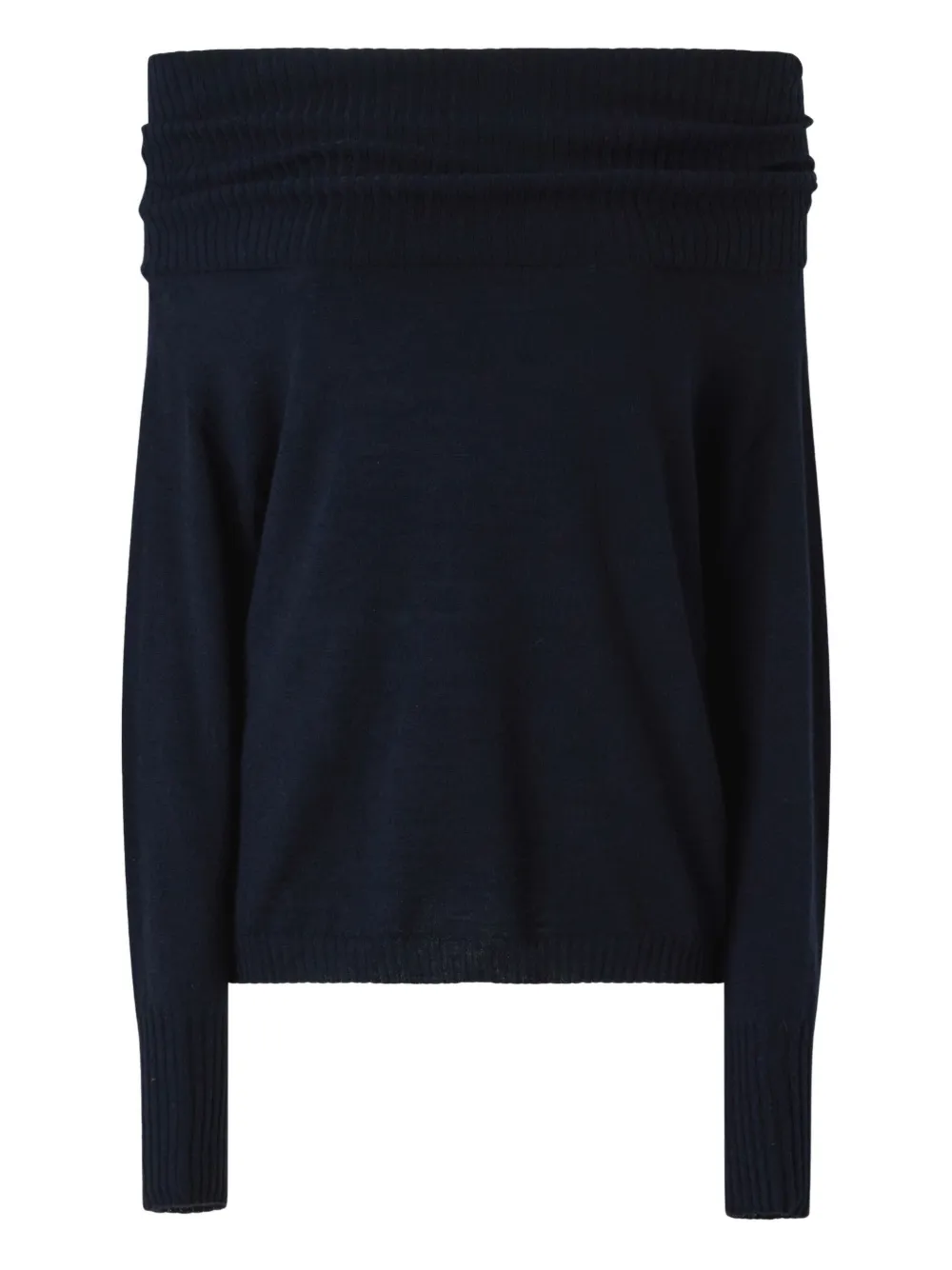Pinko Long-sleeved Sweater With Open Shoulders In Blue