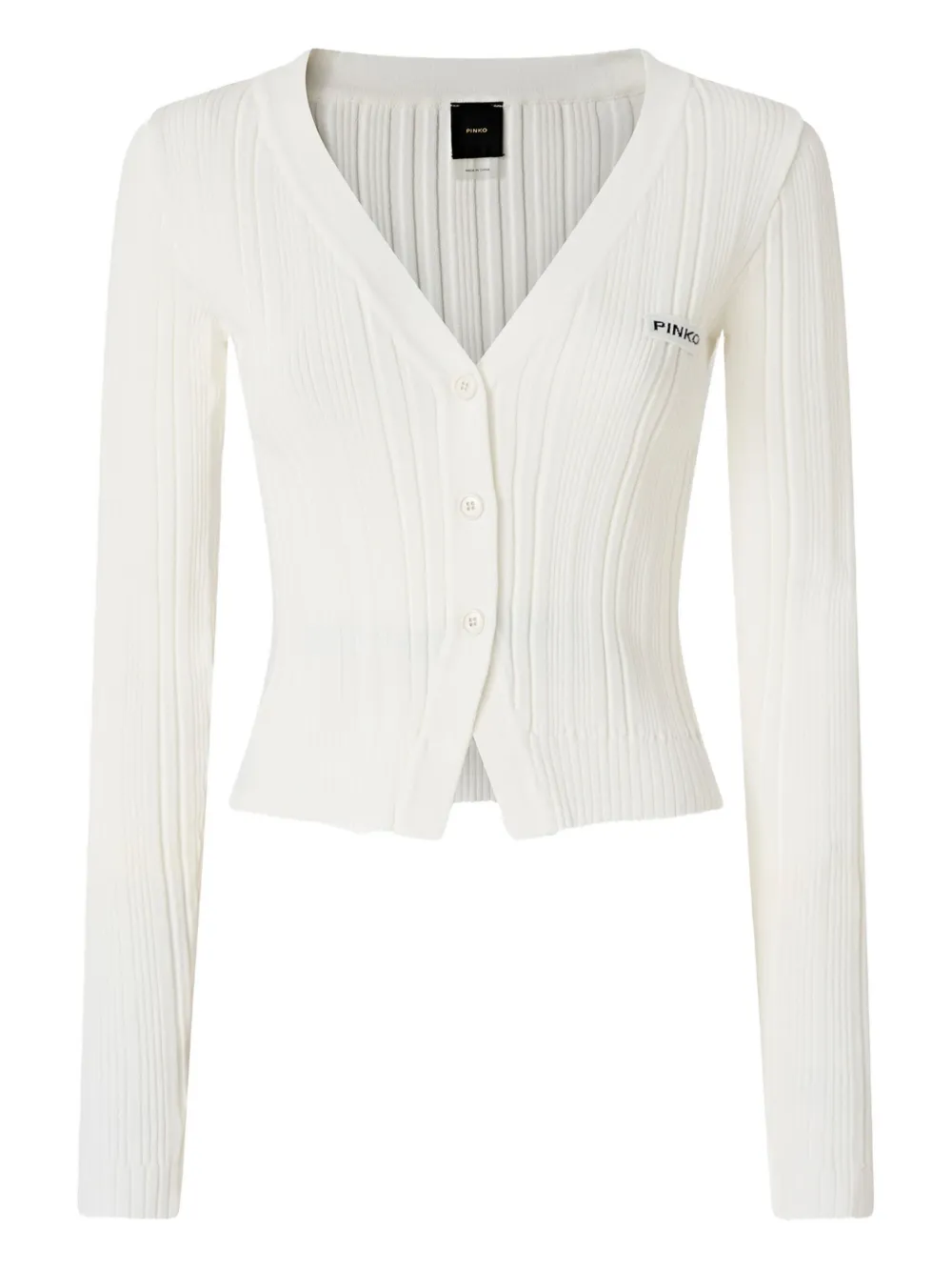 PINKO ribbed V-neck cardigan Wit
