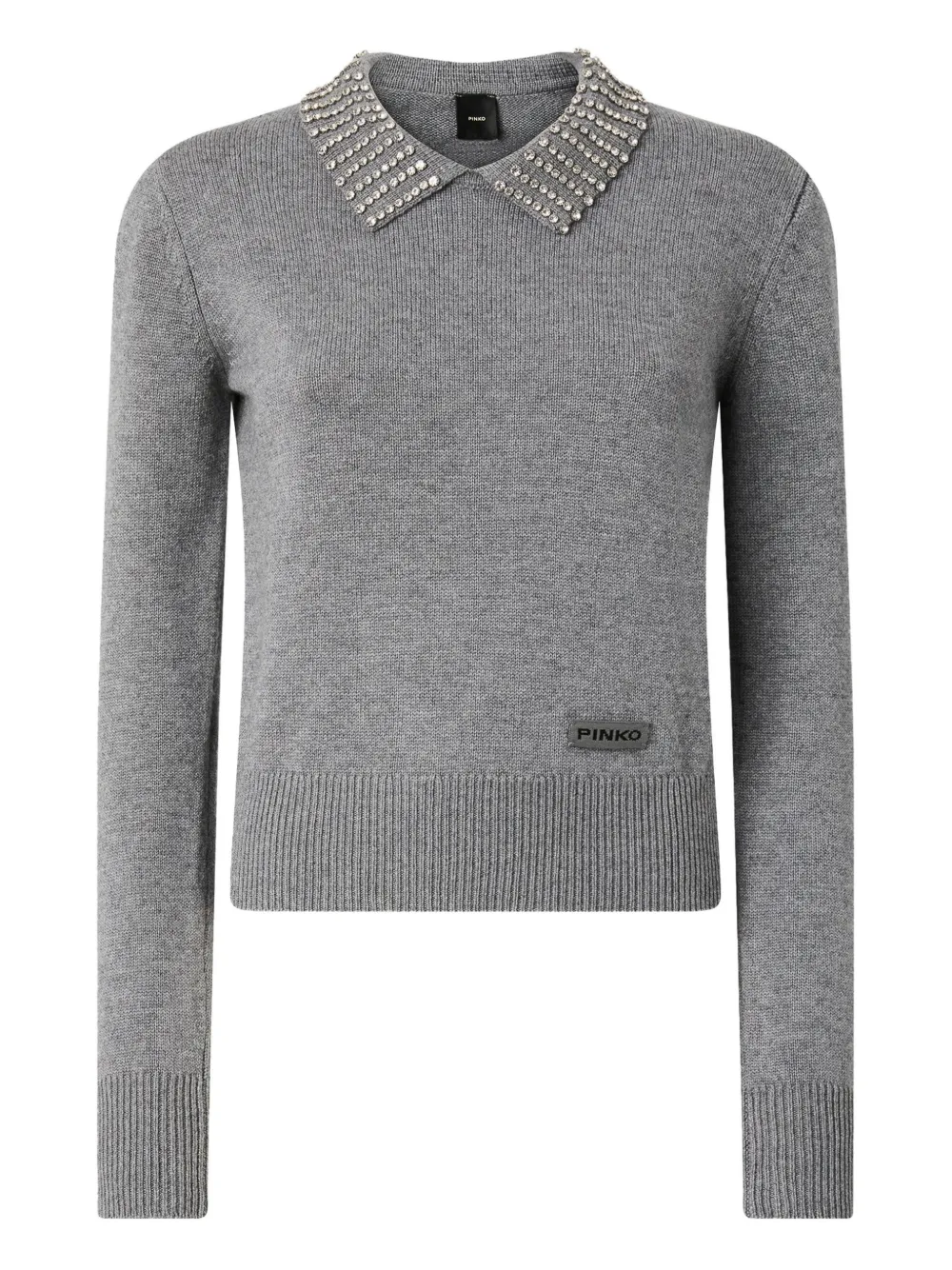 PINKO embellished-collar jumper Grijs