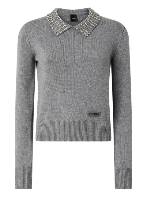 PINKO embellished-collar jumper