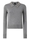 PINKO embellished-collar jumper - Grey