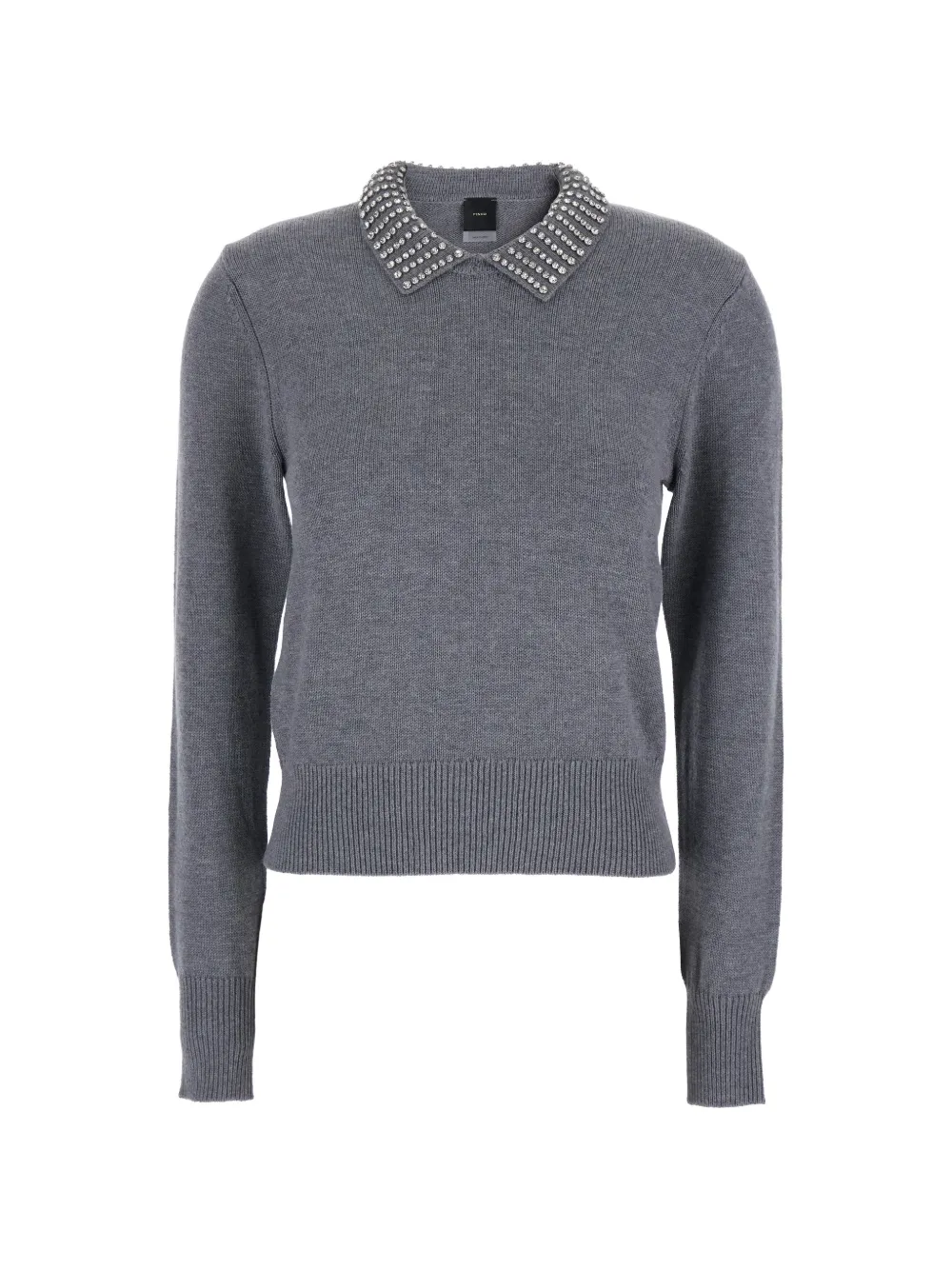 PINKO embellished-collar jumper - Grigio