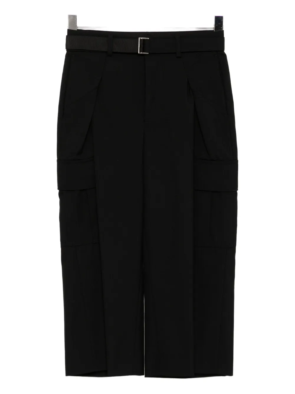 Sacai Belted Cargo Trousers In Black
