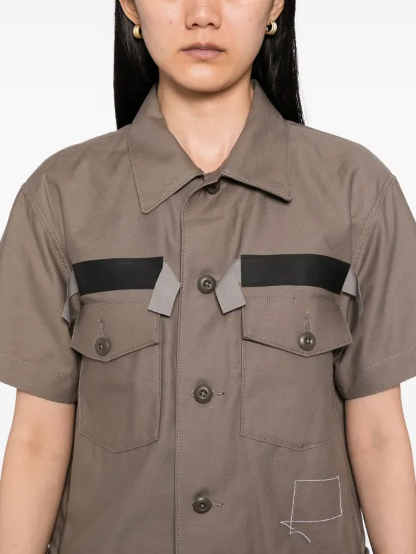 sacai 22ss コットンウェザーシャツ キャメル 【公式通販】