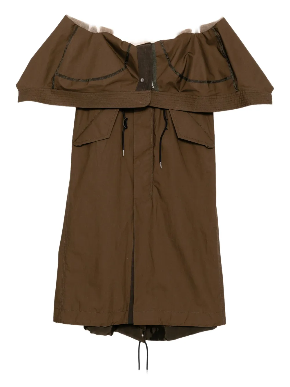 sacai Abito con inserti - Marrone