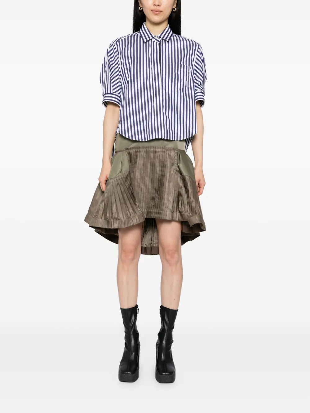 Sacai Geplooide rok - Groen