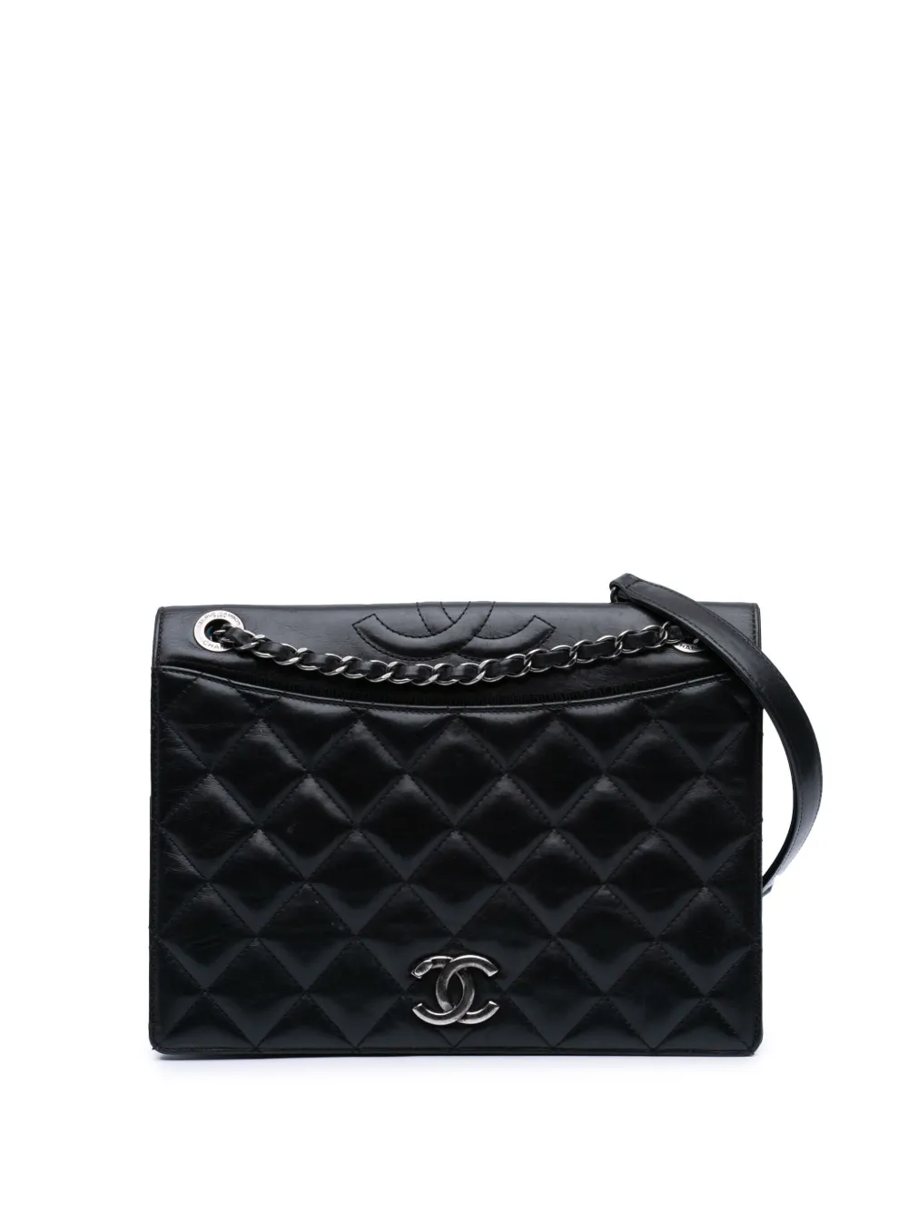 CHANEL Pre-Owned 2015-2016 Medium Quilted Lambskin Ballerine Flap crossbody bag | Black | Image 1