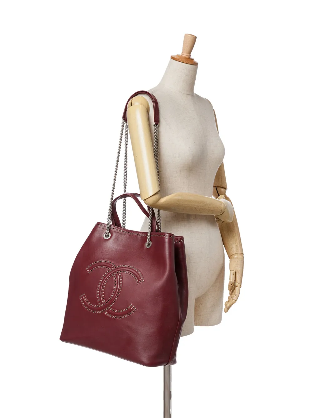 CHANEL Pre-Owned 2018 Large Calfskin Coco Eyelets Shopping Tote satchel | Pre-Owned | Image 2